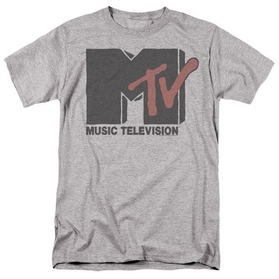 MTV MTV Logo Adult T Shirt, Athletic Heather, Large