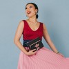 Disney Wallet, Double Pocket Wristlet, Mulan Script Debossed, Castle Emblem Rose Gold, Black, Vegan Leather - 4 of 4