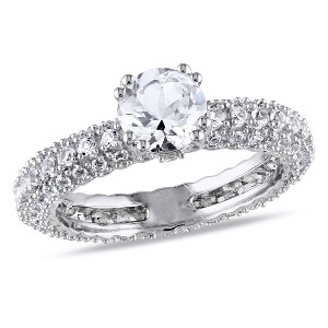 EVERLY JEWELRY | Sterling Silver Created White Sapphire Engagement Ring - 1 of 3