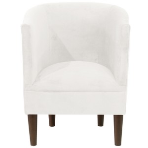 Tub Chair Velvet White - Skyline Furniture