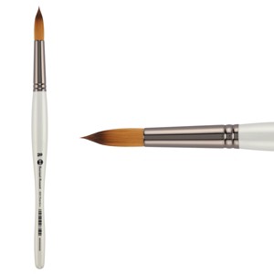 Borciani e Bonazzi UNICO Fiamatto Synthetic Series 820 Paint Brush, Round Size 20 - For Acrylic and Watercolor Painting - Ergonomic Handle, - 1 of 4