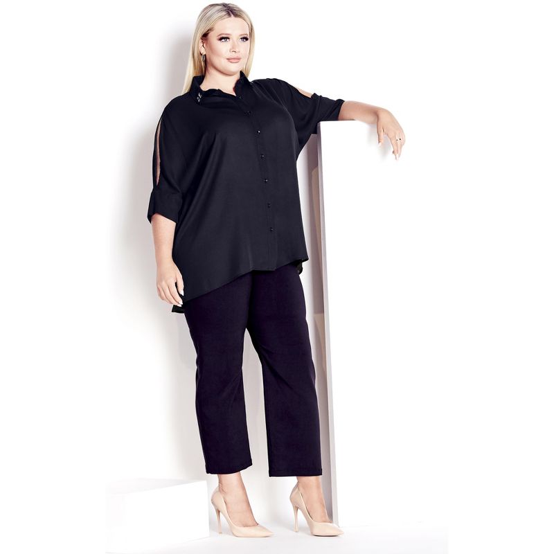 Women's Plus Size Presley Shirt - black | AVENUE, 2 of 7