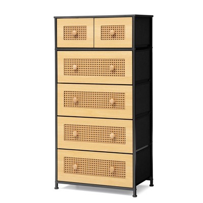Crestlive Products 6-drawer Vertical Dresser Storage Tower with Sturdy Steel Frame, Wood Top, Easy Pull Fabric Bins