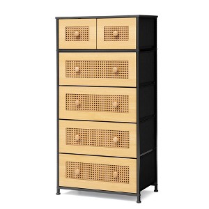 Pellebant 6-drawer Chest Vertical Dresser Storage Tower for Bedroom Steel Frame Wood Top - 1 of 4