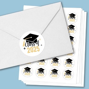 Big Dot of Happiness Class of 2025 Grad Party Envelope Seal Stickers, Round Circle Stickers to Seal Cards, Graduation Envelope Seals - 120 Count - 1 of 4