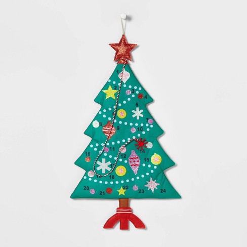 28.75" Felt Christmas Tree Hanging Advent Calendar Green - Wondershop™ :  Target