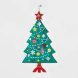 28.75" Felt Christmas Tree Hanging Advent Calendar Green - Wondershop™