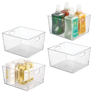 mDesign Plastic Household Cubby Storage Organizer Container Bin - 4 Pack - Clear, USA Made - 1 of 4