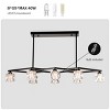 BAOURE Black Crystal Chandelier for Dining Room, 8-Light Kitchen Chandelier Light Fixture, 38.4in Modern Metal Industrial Chandeliers - 4 of 4