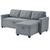 NicBex Modern Pull Out Sofa Bed Linen Convertible Sofa Couch with Storage Chaise for Living Room - 3 of 4