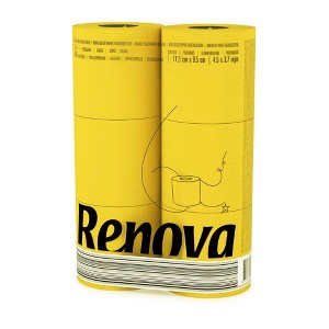 3-Ply 140-Sheet Yellow Toilet Paper Bright Decorative Bulk Sandalwood-Scented Rolls - 1 of 4