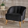 Christopher Knight Home Eryn Mid-Century Modern Rubberwood Altay Velvet Upholstered Accent Chair - 2 of 4