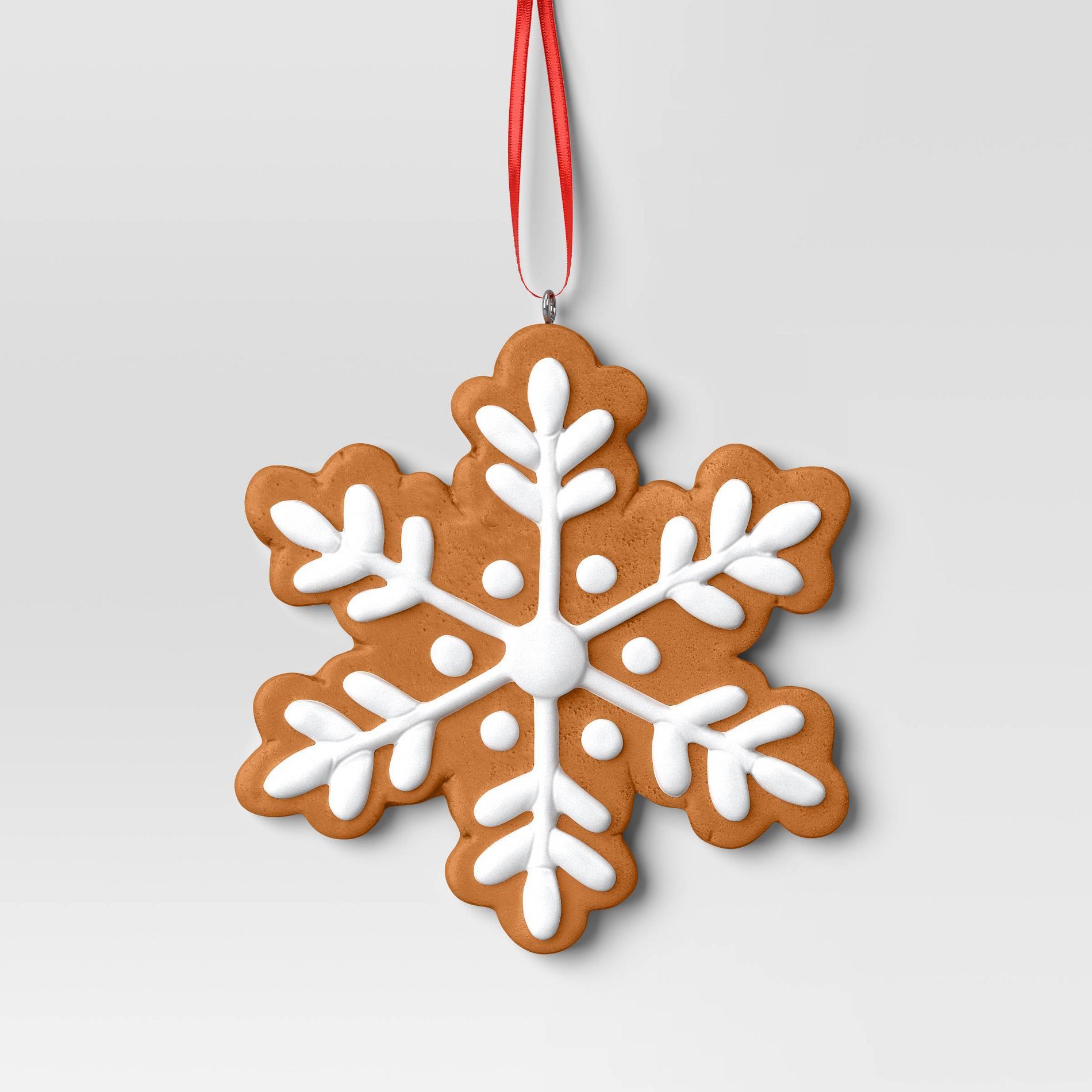 4.25" Christmas Clay Dough Gingerbread Snowflake Ornament - Wondershop™