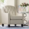 55 Downing Street Tivoli Beige Linen Tufted Armchair - 2 of 4
