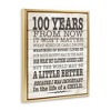 Stupell Industries 100 Years From Now Inspiring Teacher Floating Frame Canvas Art, Gold, 25" x 31" - 2 of 4
