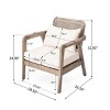 Modern Acacia Wood Club Chairs,Cream Fabric Cushion Patio Club Chair,Double Sided Woven Backrest Solid Acacia Wood Garden Chair-Coolbibila - 4 of 4