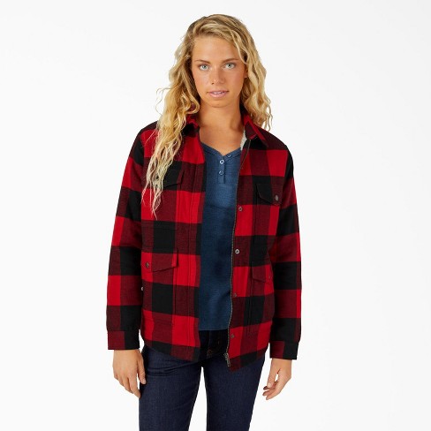 Dickies Women's Flannel High Pile Fleece Lined Chore Coat : Target