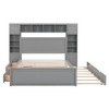 YOOCOZZ Queen Size Wooden Platform Bed with Trundle, Drawers, Cabinets, Shelves and Built-in Outlets - 3 of 4