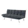 MAYEERTY 67.3" Futon Sofa Bed - 3-Position Adjustable Backrest & Arms, Corduroy Fabric, Metal Legs - 3 of 4