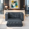 Okak Modern Convertible 2-in-1 Sofa Couch with Steel Frame,Corduroy Fabric Memory Foam Loveseats for Bedroom, Apartment - 2 of 4