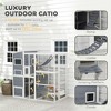 SKYONE Large Outdoor Wooden Catio Enclosure for 2-3 Cats, 4-Tier Resting Areas, 3 Platforms, - 4 of 4