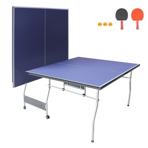 Sevobal Game Tables 8FT Foldable Ping Pong Table with 2 Paddles and 3 Balls for Indoor Outdoor Game, Blue, 96.06"*53.94"*29.92" - 1 of 4