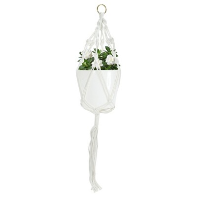 Unique Bargains Macrame Plant Hanger Woven Cotton Indoor Outdoor Decorative