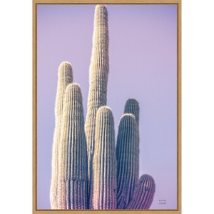 Amanti Art 23"x33" Saguaro Purple Pastel by Nathan Larson Framed Canvas Wall Art - 1 of 4