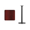 Emma and Oliver 24" Square Mahogany Laminate Bar Table Top-18"RD Base - 2 of 2