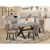 HomeStock 5-Piece Natural Oak Finish Solid Wood Top Dining table with 4 Chairs - 2 of 4