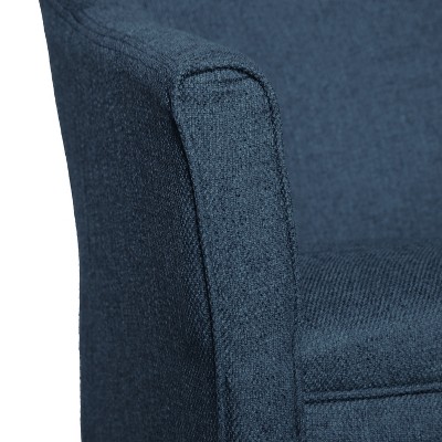 Navy Blue Modern Barrel Wooden Accent Chair