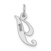 Black Bow Jewelry 14k White Gold Ella Collection Small Fancy Script Initial Pendant A-W - 3 of 4
