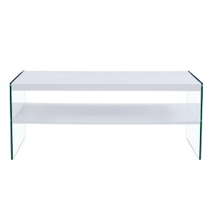 NicBex Modern 43.3" Rectangle Coffee Table with Double Layer for Living Room and Office - 1 of 4