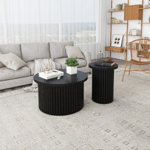 KIGFTSOD Coffee Table Set of 2, Round Coffee Table, Modern Side Tables Accent End Table for Living Room, Apartment - 1 of 4
