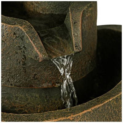 Bronze Faux Stone 3-Tier Tabletop Water Fountain