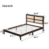 Queen Size Platform Bed with Rattan Headboard and Underbed Storage, Solid Rubber Wood Frame Bed for Modern Bedroom-Baofuwish - 4 of 4