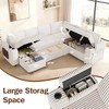 Vipbear  sofa, with a pull-out bed, 5-seat sofa, adjustable backrest, storage space, small table and cup holder, tool-free assembly - 3 of 4