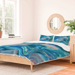Deny Designs Alyssa Hamilton Art Gemstone Duvet Cover and Pillow Sham Set Blue - 1 of 4