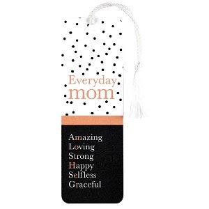 Dicksons BKMTL-494 Everyday Mom Amazing Loving Strong Happy Selfless Graceful Black and White Polka Dot 2 x 6 Paper and Tassel Encouraging Tassel - 1 of 2