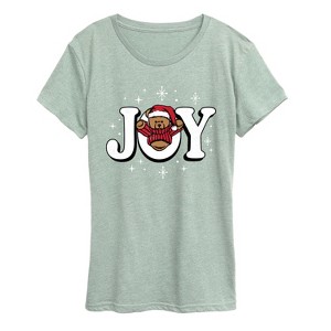 Women's - Instant Message - Joy Teddy Bear Short Sleeve Graphic T-Shirt - 1 of 4