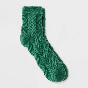 Women's Super Soft Herringbone Textured Double Lined Cozy Ankle Socks - Auden™ - 1 of 3