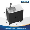 ROVSUN Commercial Black Stainless Steel Utility Sink with Cabinet and Wheels, 34.5"D x 19.6"W x 35.4"H, Heavy-Duty Freestanding Sink for Restaurant - 4 of 4