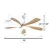 GDFStudio Rivera 52" Modern 5 Blades Ceiling Fan with 3 Color Dimmable Led Light - 3 of 4