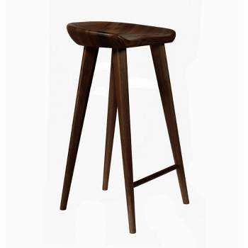 Tractor Contemporary Carved Wood Barstool - 30" Bar Chair