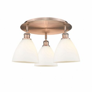 Bristol Glass - 3 Light Flush Mount In Industrial Style-10 Inches Tall and 19.25 Inches Wide - 1 of 1