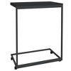 vidaXL Black C-Shaped Side Table with Wheels – Modern Engineered Wood Top with Iron Frame – Versatile Design for Living Room, Bedroom, or Office - 4 of 4