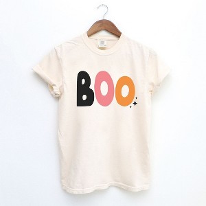 Simply Sage Market Women's Boo Coloful Stars Short Sleeve Garment Dyed Tee - 1 of 4