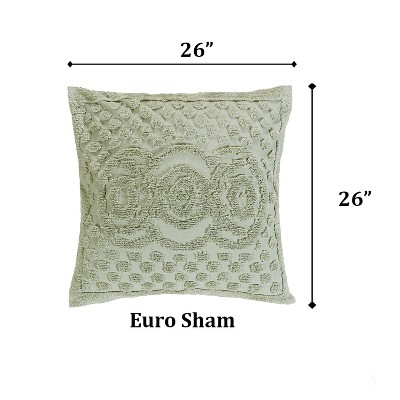 Sage Cotton Tufted Chenille Euro Sham