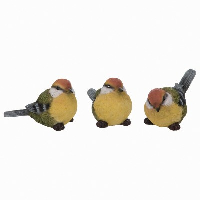Transpac Large Resin Red Cap Bird Set of 3 Spring Home Decorations