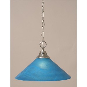 Toltec Lighting Any 1 - Light Pendant in  Chrome with 16" Blue Italian Shade - 1 of 1